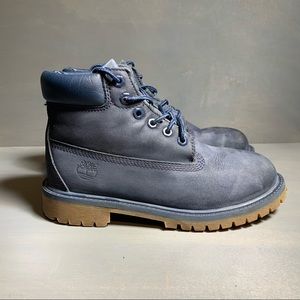 Timberland 6 Inch Premium 3773A Suede Navy Blue Youth Boots Size Boys Size 2.5